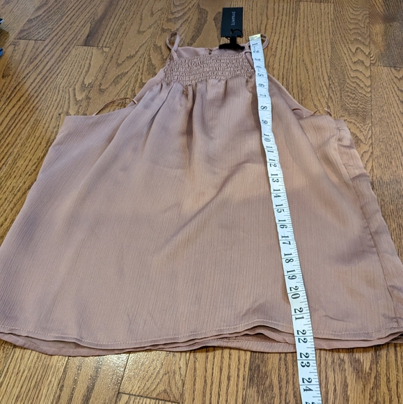 DYNAMITE New with Tags Blush/Rose Smocked Halter Top Size Small S - Picture 6 of 9